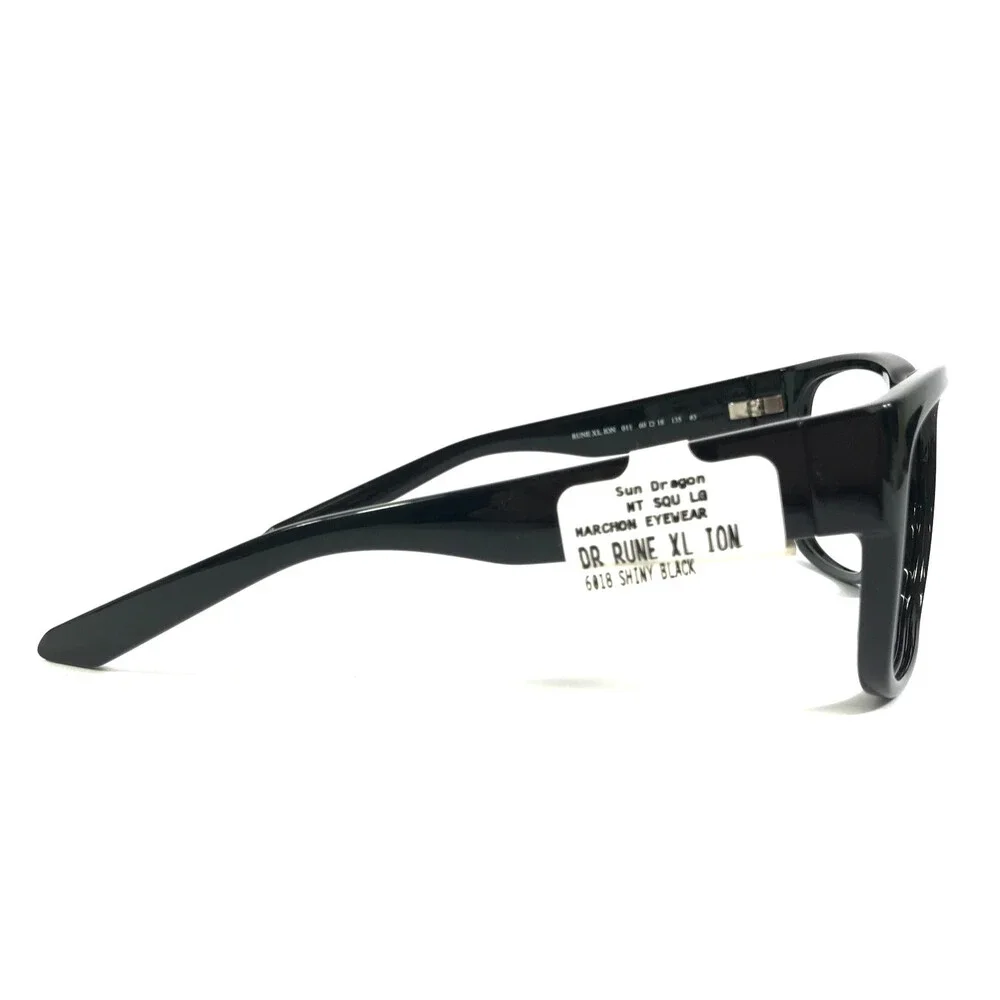 Dragon Eyeglasses Frame DR RUNE XL ION 011 Shiny Black Square Full Rim 60-18-135